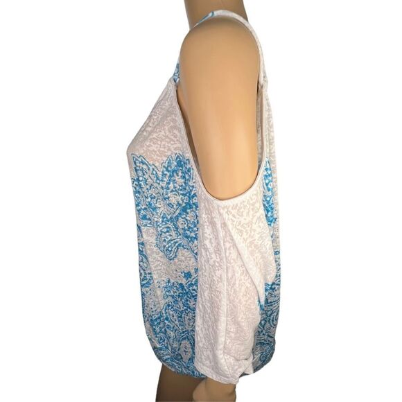 Lane Bryant Quarter Sleeve Exposed Shoulder Blouse With Floral Design and Rhines - Picture 3 of 4